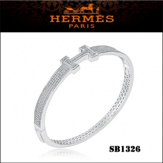 Hermes Clic H Bracelet White Gold With Diamonds